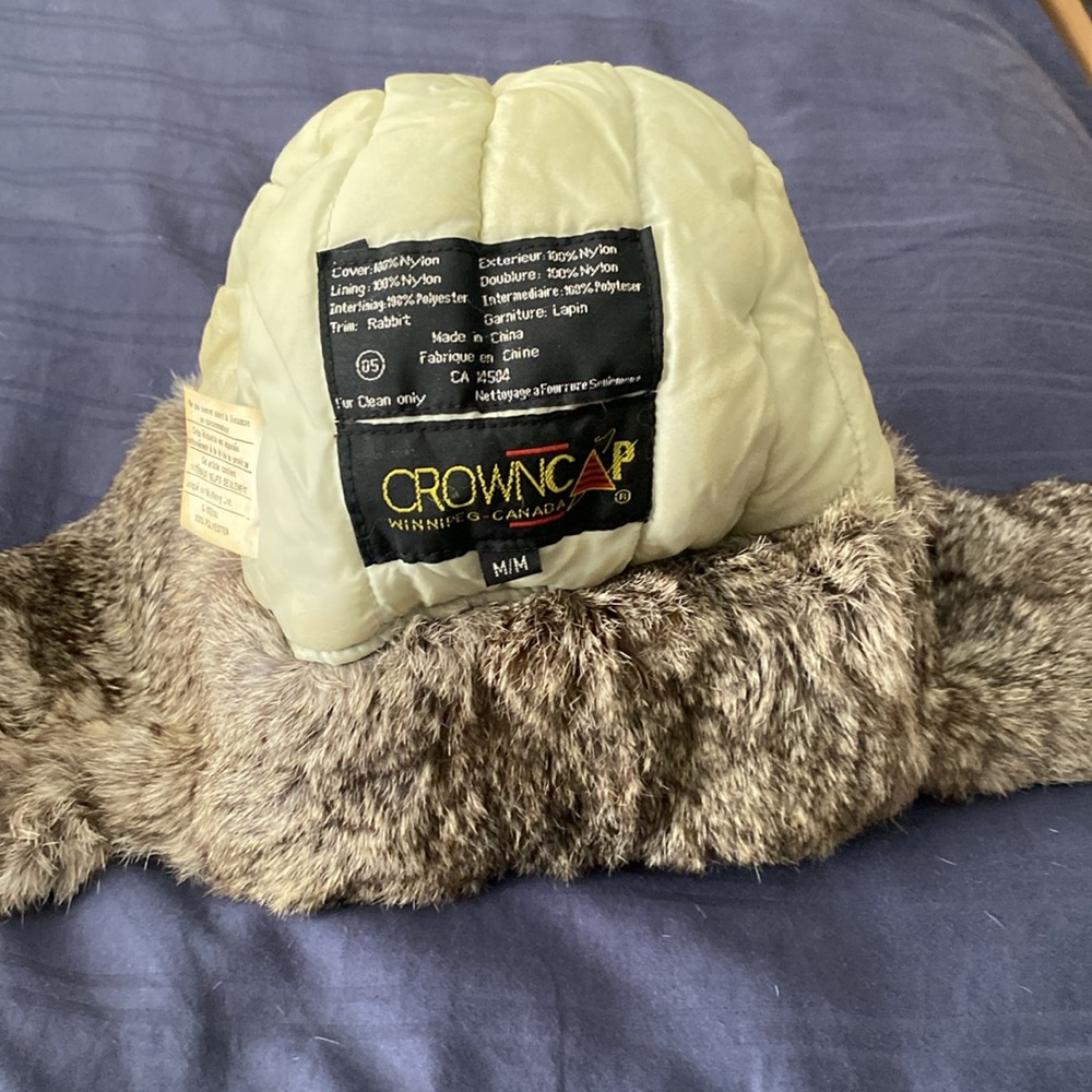 Blue Trapper Hat with Fur Trim - Picture 8 of 9